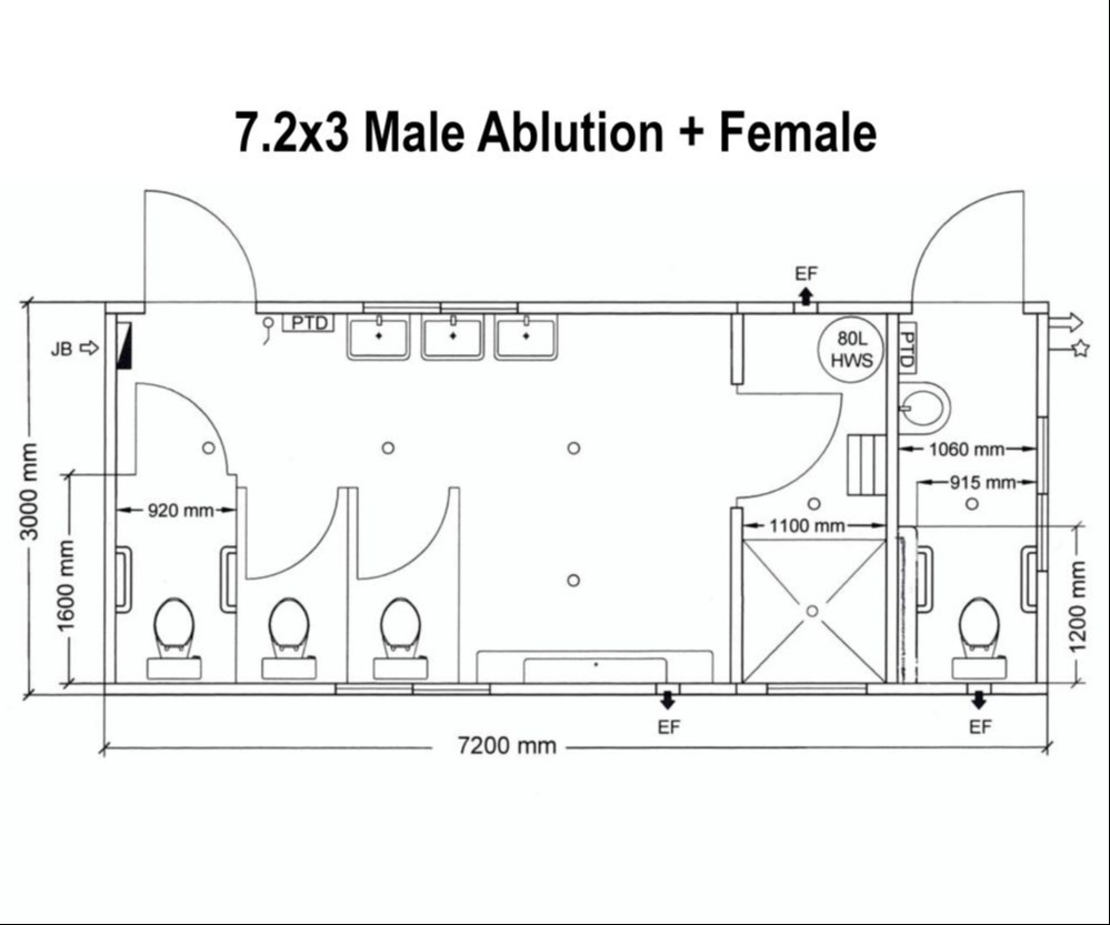 7.2x3 male ablution + female ambulant